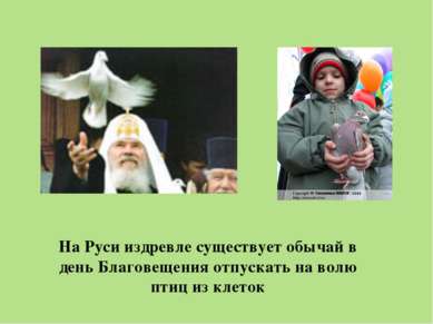 На Руси издревле существует обычай в день Благовещения отпускать на волю птиц...