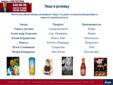 Многие российские звезды рекламируют товары. Но далеко не всем производителям...