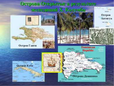 Острова Открытые в результате экспедиций Х. Колумба Остров Куба Острова Домин...