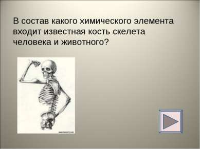 В состав какого химического элемента входит известная кость скелета человека ...