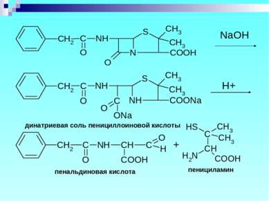 H+ пенициламин пенальдиновая кислота + динатриевая соль пенициллоиновой кисло...