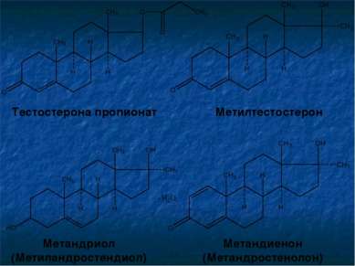 Тестостерона пропионат Метилтестостерон Метандриол (Метиландростендиол) Метан...