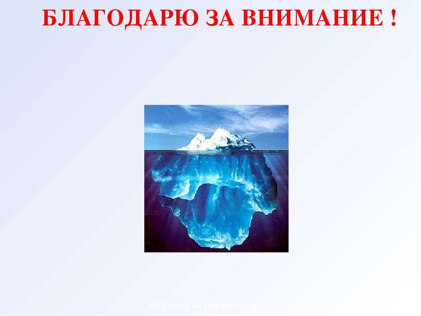 БЛАГОДАРЮ ЗА ВНИМАНИЕ ! кафедра акушерства и гинекологии №2 КГМУ