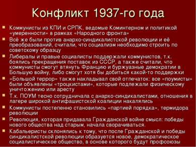 Конфликт 1937-го года Коммунисты из КПИ и СРПК, ведомые Коминтерном и политик...