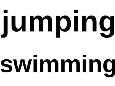 jumping swimming