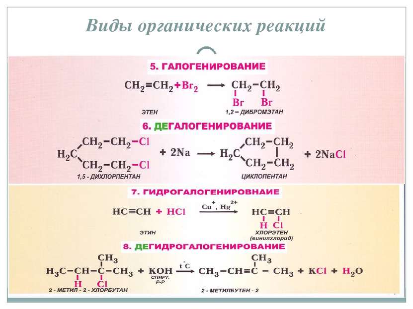 Виды органических реакций