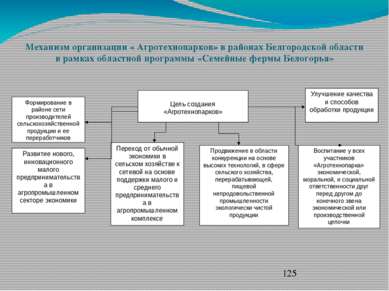 Механизм организации « Агротехнопарков» в районах Белгородской области в рамк...