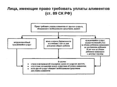 Лица, имеющие право требовать уплаты алиментов (ст. 89 СК РФ)