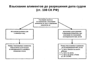Взыскание алиментов до разрешения дела судом (ст. 108 СК РФ)