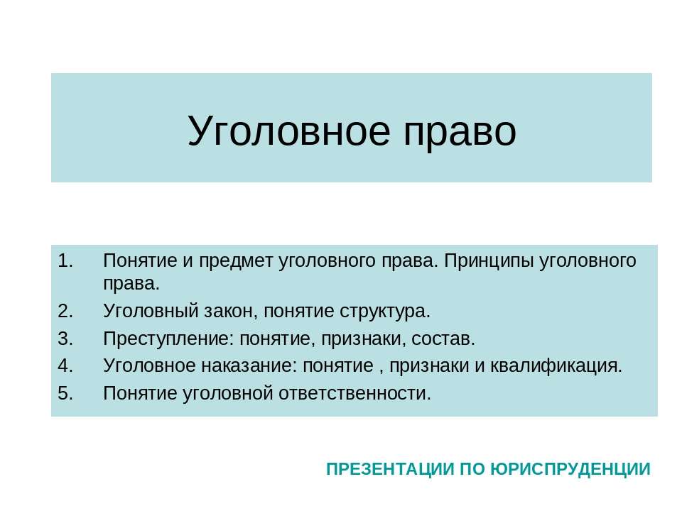 Уголовное наказание понятие и порядок применения презентация