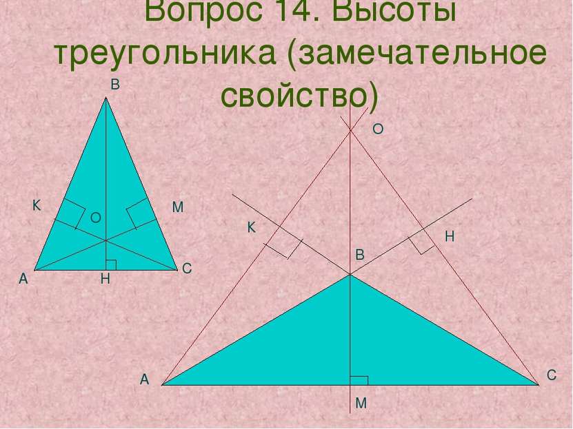 Вопрос 14. Высоты треугольника (замечательное свойство)