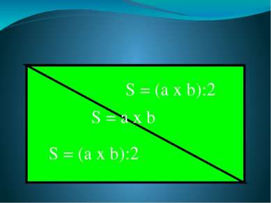 S = a x b S = (a x b):2 S = (a x b):2