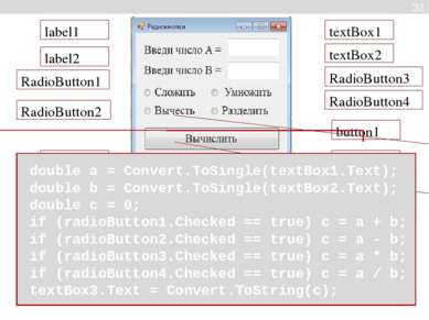 32 textBox2 textBox1 textBox3 button2 button1 label1 label2 RadioButton1 Radi...
