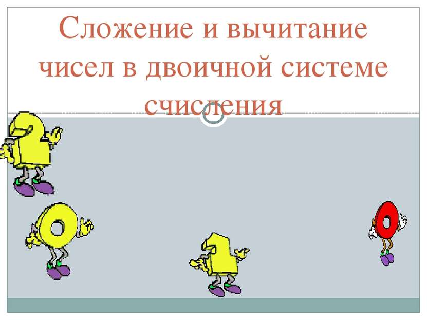 Сложение и вычитание чисел в двоичной системе счисления Ефимова Е.Н. школа №896