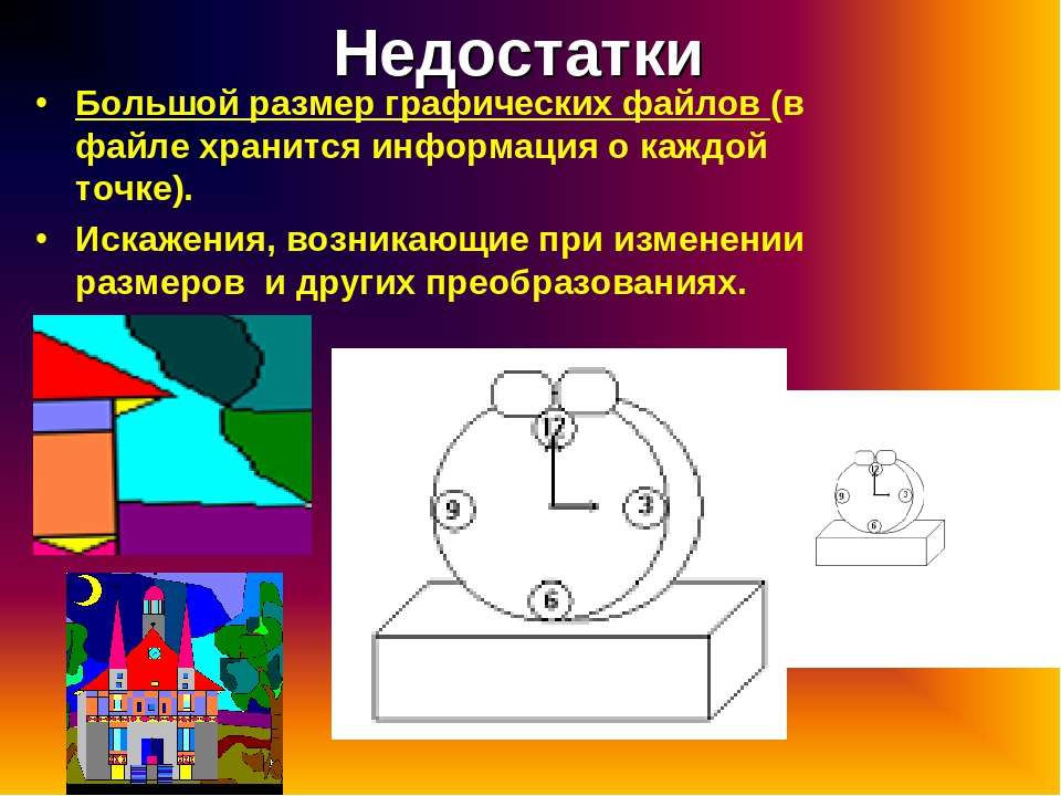 Недостаток векторного изображения большой размер файлов