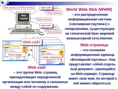 World Wide Web (WWW) – это распределенная информационная система («всемирная ...