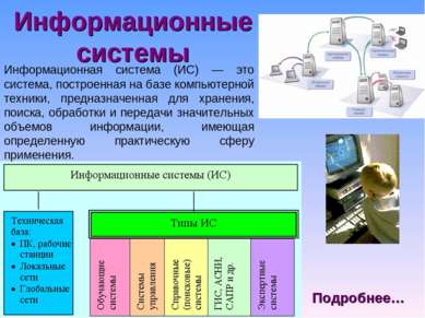 Информационные системы Информационная система (ИС) — это система, построенная...