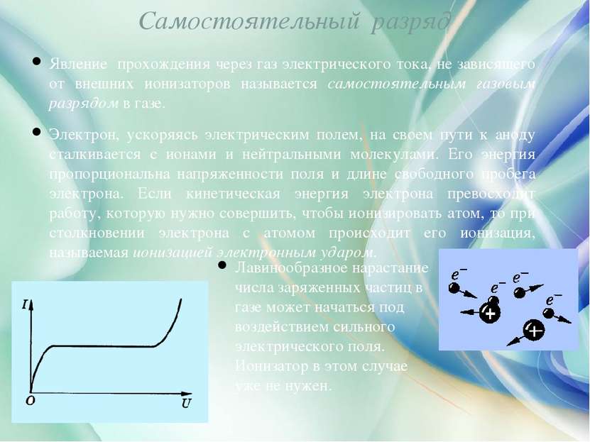 Явление прохождения через газ электрического тока, не зависящего от внешних и...