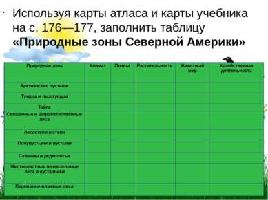 Используя карты атласа и карты учебника на с. 176—177, заполнить таблицу   «П...