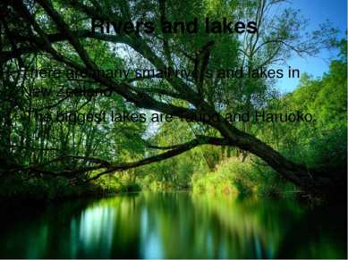 Rivers and lakes There are many small rivers and lakes in New Zealand. The bi...