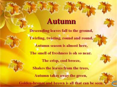 Autumn Descending leaves fall to the ground, Twirling, twisting, round and ro...