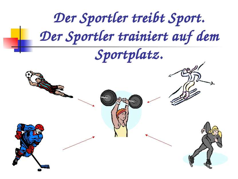 Der Sportler treibt Sport. Der Sportler trainiert auf dem Sportplatz.