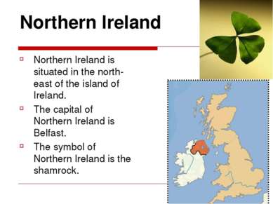 Northern Ireland Northern Ireland is situated in the north-east of the island...