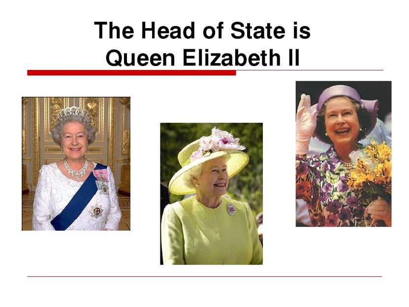 The Head of State is Queen Elizabeth II