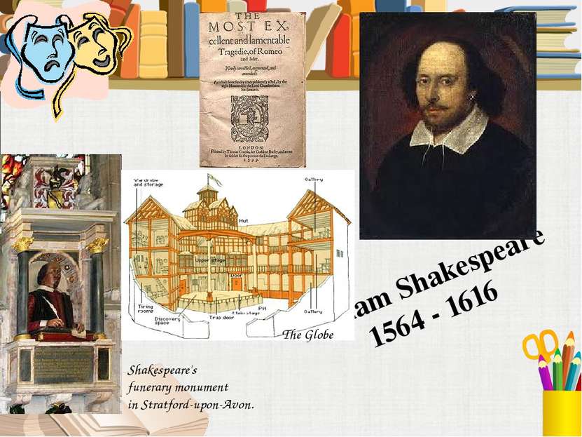William Shakespeare 1564 - 1616 Shakespeare's funerary monument in Stratford-...