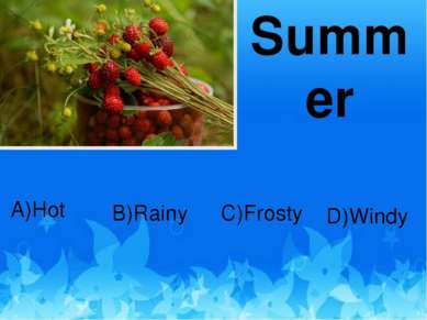 Summer D)Windy C)Frosty B)Rainy A)Hot