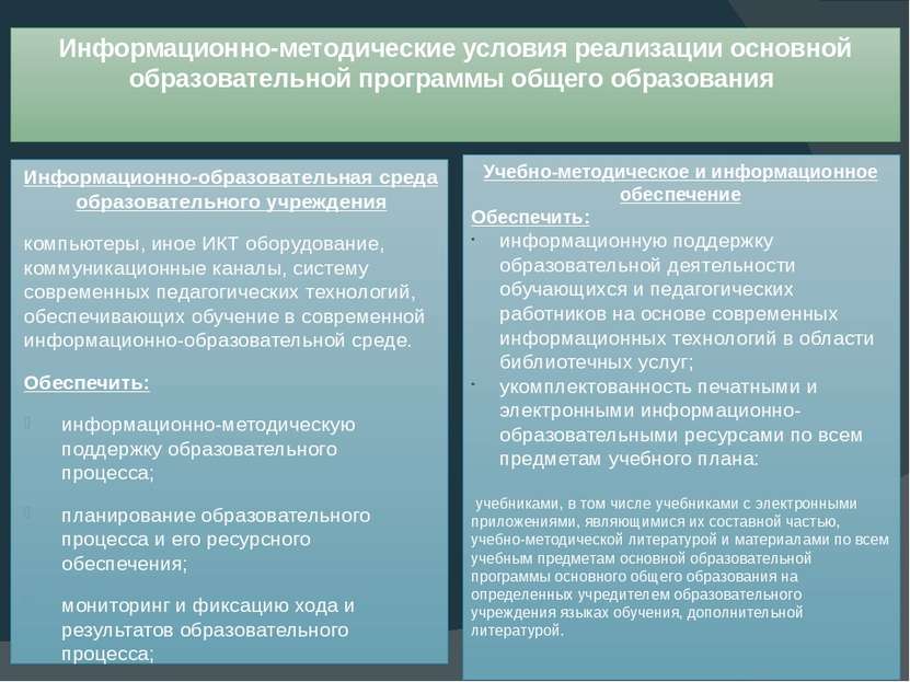 Информационно-методические условия реализации основной образовательной програ...