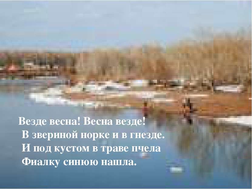 Везде весна! Весна везде! В звериной норке и в гнезде. И под кустом в траве п...