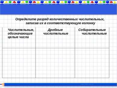 Определите разряд количественных числительных, записав их в соответствующую к...