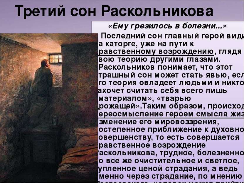 Третий сон Раскольникова «Ему грезилось в болезни...» Последний сон главный г...