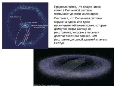 Предполагается, что общее число комет в Солнечной системе превышает десятки м...