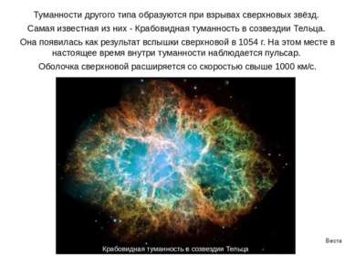 Веста Туманности другого типа образуются при взрывах сверхновых звёзд. Самая ...