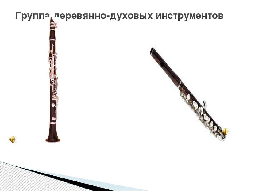 Группа деревянно-духовых инструментов кларнет флейта