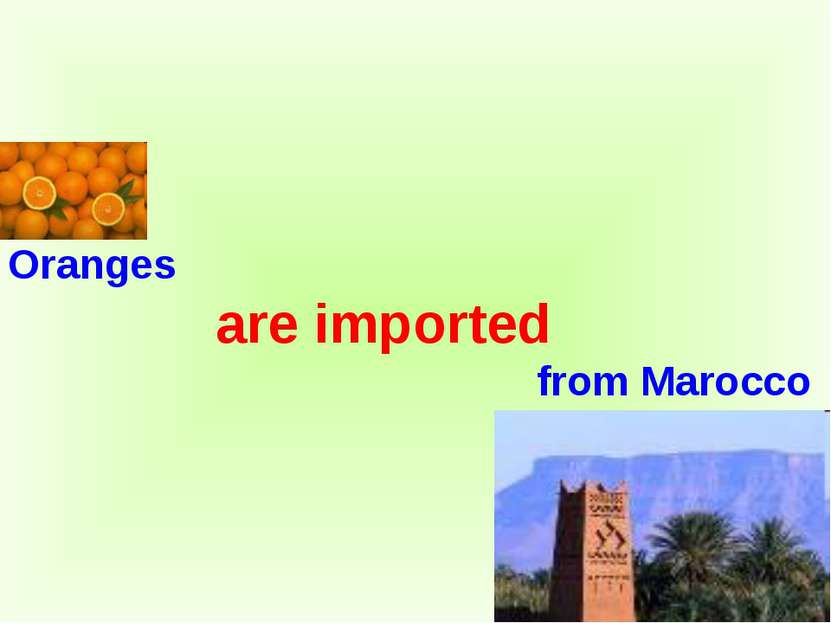 Oranges are imported from Marocco