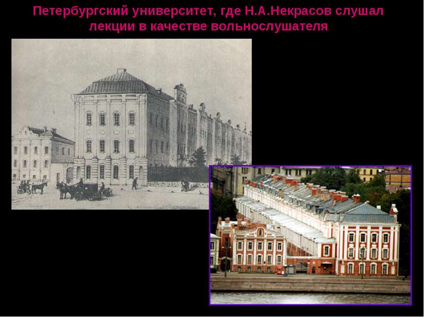 Петербургский университет, где Н.А.Некрасов слушал лекции в качестве вольносл...