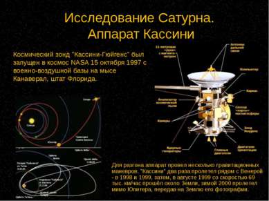Исследование Сатурна. Аппарат Кассини Космический зонд "Кассини-Гюйгенс" был ...