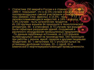 Статистика 150 аварий в России и в странах СНГ в 1970-1989 гг. показывает, чт...