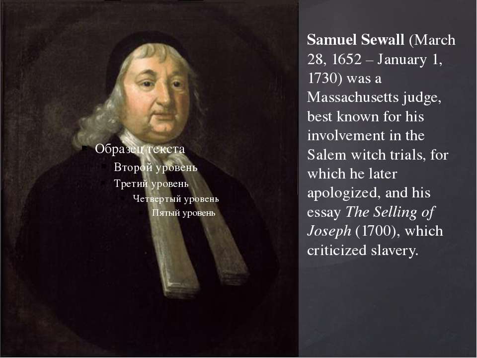 Samuel Sewall s The Salem Witch Trials