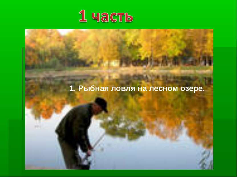 1. Рыбная ловля на лесном озере.