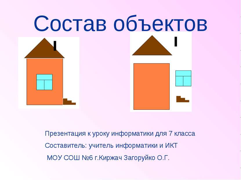 Состав объектов Презентация к уроку информатики для 7 класса Составитель: учи...