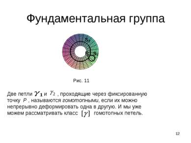 * Фундаментальная группа Рис. 11 Две петли и , проходящие через фиксированную...