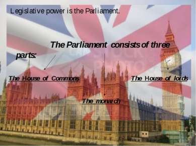Legislative power is the Parliament. The Parliament consists of three parts: ...
