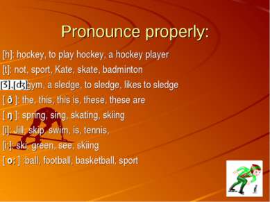 Pronounce properly: [h]: hockey, to play hockey, a hockey player [t]: not, sp...