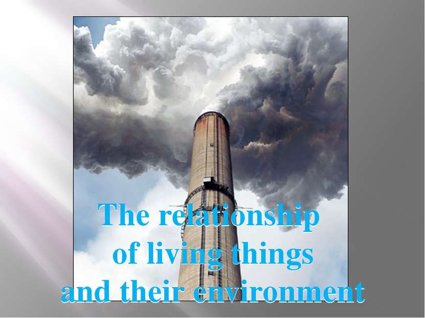 The relationship of living things and their environment The relationship of l...