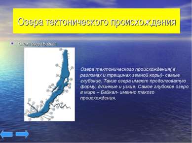 Озера тектонического происхождения Схема озера Байкал