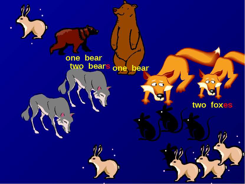 one bear one bear two bears two foxes